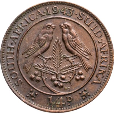 купить ЮАР 1/4 пенни (penny) 1943