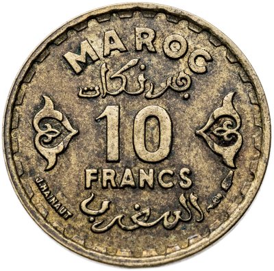 купить Марокко 10 франков (francs) 1952