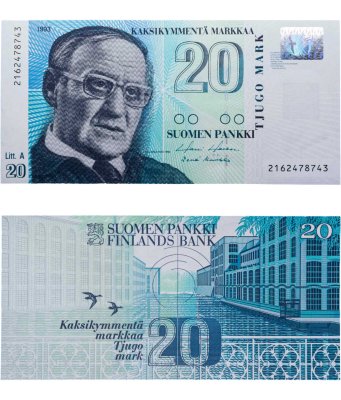 купить Финляндия 20 марок 1993 год Литера А (Pick 123(1)
