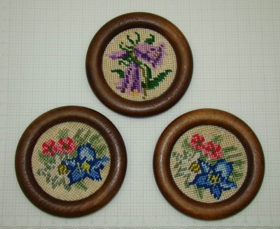 купить Вышивка в рамке, 3 шт., ткань, Германия, 1950-1980 гг.