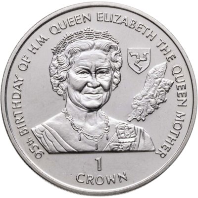 купить Остров Мэн 1 крона (crown) 1995 "95 лет со дня рождения Королевы Матери"