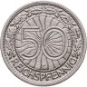 Купить Германия 50 рейхспфеннигов (reichspfennig) 1927, знак монетного двора "G" — Карлсруэ