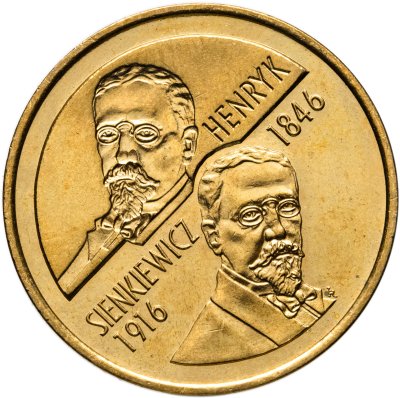 купить Польша 2 злотых (zlote) 1996 "150 лет со дня рождения Генрика Сенкевича"
