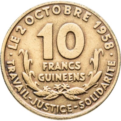 купить Гвинея 10 франков 1959