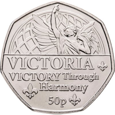 купить Джерси 50 пенсов (pence) 2022 "Добродетели Королевы - Победа"