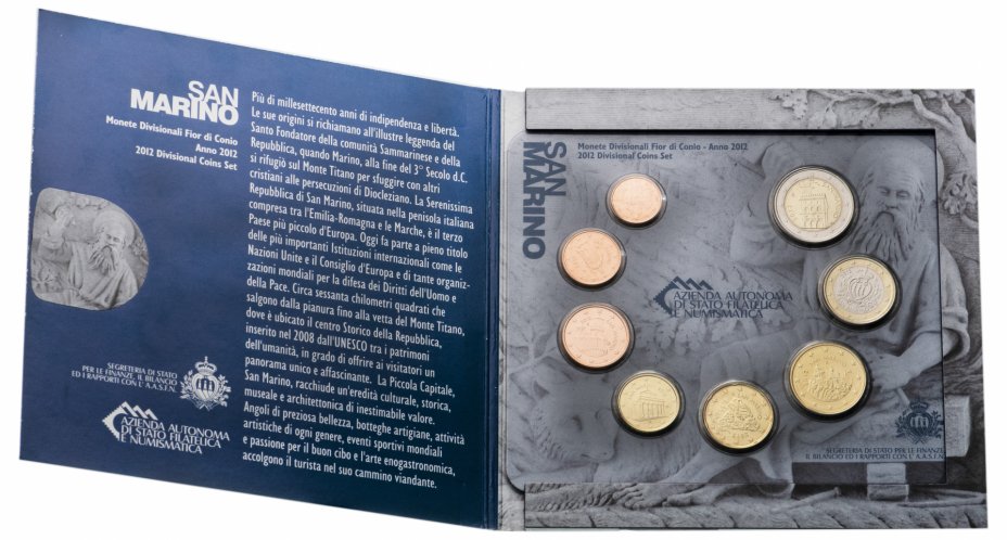 купить Сан-Марино годовой набор из 8 монет 2012  в официальном буклете
