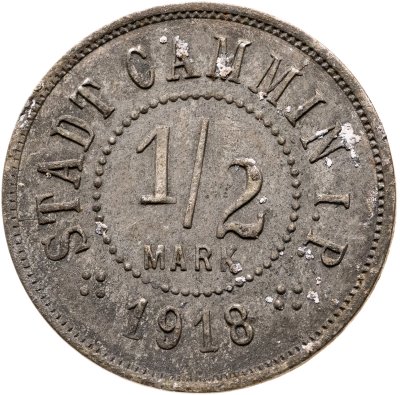 купить Германия, Каммин 1\2 марки 1918