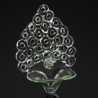 купить Подсвечник настенный с декоративными округлыми элементами, автор Мери Евгения Андреевна (?), стекло, гутная техника, СССР, 1970-1990 гг.