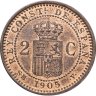 Купить Испания 2 сентимо (centimos) 1905