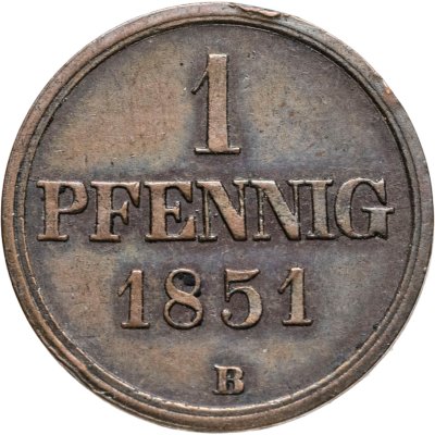 купить Ганновер 1 пфенниг 1851
