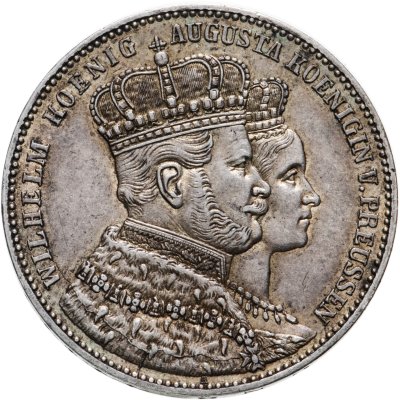 купить Пруссия 1 талер 1861 "Коронация Вильгельма I и Августы"