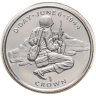 Купить Остров Мэн 1 крона (crown) 1994 "50 лет высадке в Нормандии 6 июня. Солдат за укрытием" в буклете(конверте) с маркой