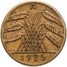 Купить Германия 10 рейхспфеннигов (reichspfennig) 1925 знак монетного двора "A" — Берлин