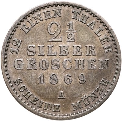 купить Германия Пруссия 2 1/2 серебряных гроша 1869