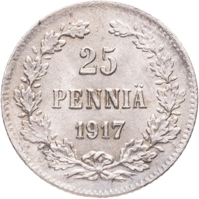 купить 25 пенни (pennia) 1917 S гербовый орел без короны Российская Финляндия