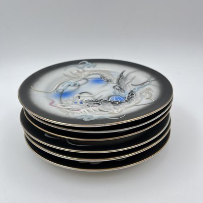 купить Набор из 6-ти десертных тарелок "Дракон", Lux Porcelain FAHD M.K., фарфор, бисквит, роспись, золочение, Азия, 1970-1990 гг.