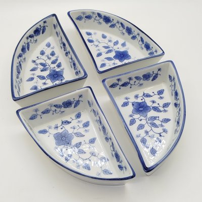 купить Менажница четырехсекционная с флористическим узором, фарфор, роспись, Восточная Европа, 1970-1990 гг.