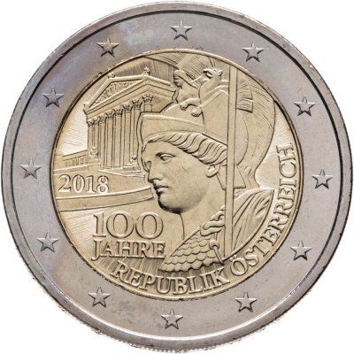 купить Австрия 2 евро (euro) 2018 100 лет Австрийской Республике