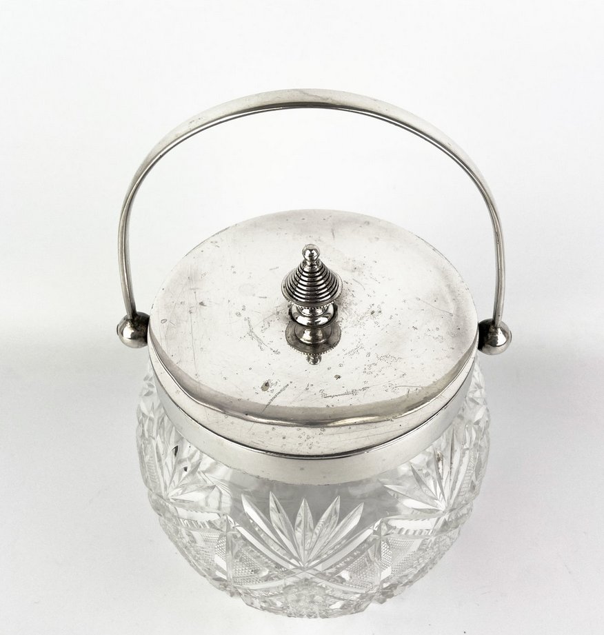 Бисквитница, хрусталь, металл, серебрение, Англия, 1860-1890 гг ...