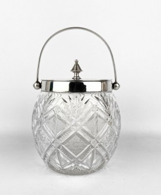 купить Бисквитница, хрусталь, металл, серебрение, Англия, 1860-1890 гг.