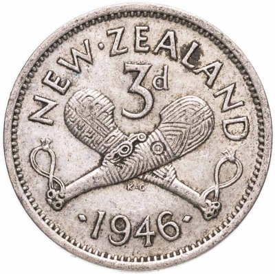 Купить Новая Зеландия 3 пенса (pence) 1939-1946, случайный год