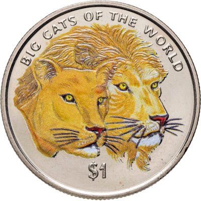 купить Сьерра-Леоне 1 доллар (dollar) 2001 «Большие кошки мира - львы» цветная