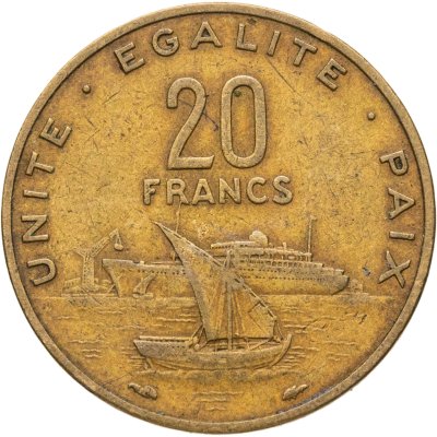 купить Джибути 20 франков (francs) 1977