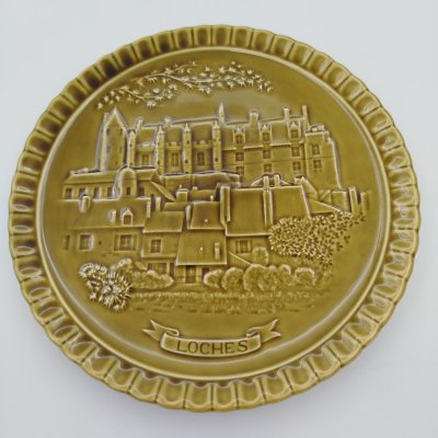 купить Декоративная тарелка из серии "Замки Франции" (Loches), Gien, керамика, глазурь, керамика, глазурь, Франция, 1960-1971 гг.