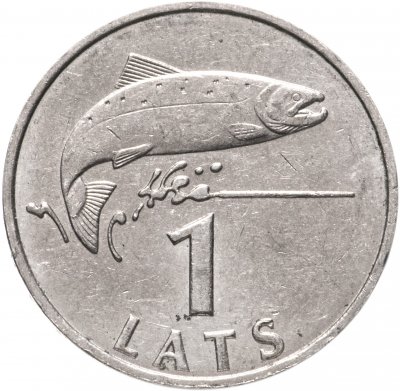 купить Латвия 1 лат (lats) 2007 Лосось