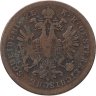 Купить Австрия 1 крейцер (kreuzer) 1860, знак монетного двора "B" - Кремница