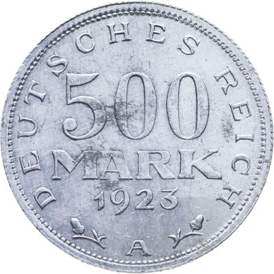 купить Германия 500 марок (mark) 1923, знак монетного двора "А"