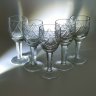 Купить Набор из 5-ти рюмок с резным геометрическим декором, хрусталь, алмазная грань, СССР, 1970-1990 гг.