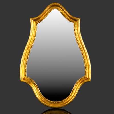 купить Зеркало в золотистой раме в стиле винтаж, зеркальное полотно, композитный материал, крашение, Европа, 1980-2010 гг.