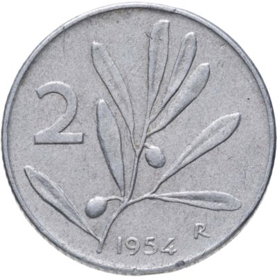 купить Италия 2 лиры (lire) 1954