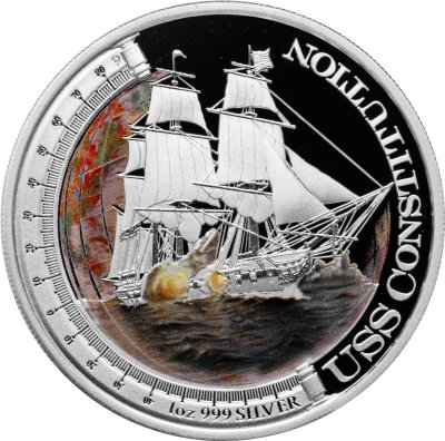 купить Тувалу 1 доллар 2012 "Корабль Парусник Конститьюшн", в футляре