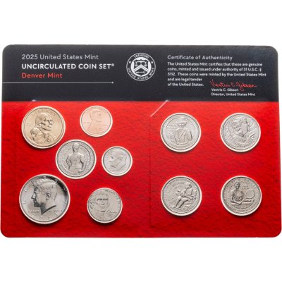 купить США годовой набор 2025 P и D из 20-ти монет, в том числе 10 квотеров «Американские женщины» в буклетах с сертификатом