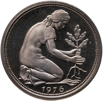 купить Германия 50 пфеннигов (pfennig) 1976, знак монетного двора: "F" - Штутгарт