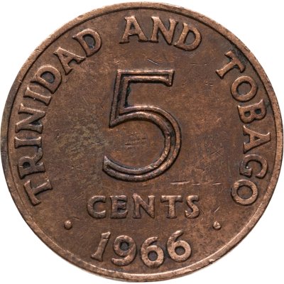 купить Тринидад и Тобаго 5 центов (cents) 1971 Без отметки монетного двора