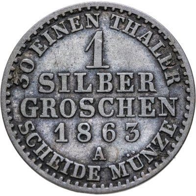 купить Германия Пруссия 1 серебряный грош 1863