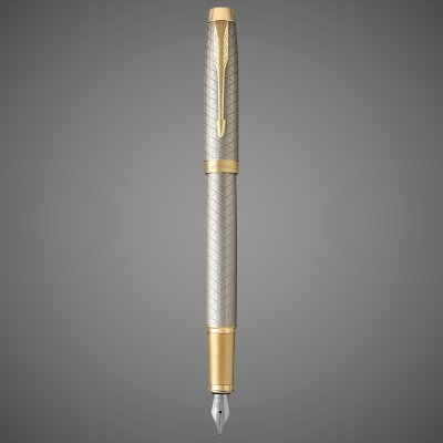 купить Перьевая ручка Parker IM Premium Warm Silver (grey) GT, перо: F, цвет чернил: blue, в подарочной упаковке., Металлы: латунь, позолота, позолота, 2026 г.