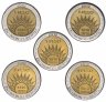Купить Аргентина набор (5 монет) 1 песо 2010 "200 лет Аргентине"
