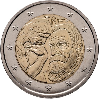 купить Франция 2 евро 2017 "100 лет со дня смерти Огюста Родена"