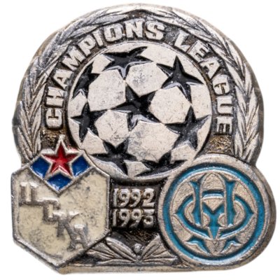 купить Значок ЦСКА — Марсель (Франция) Лига Чемпионов по футболу 1992 - 1993 (Разновидность случайная )