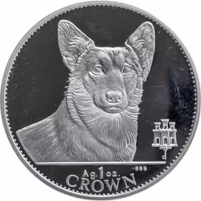 купить Гибралтар 1 крона 1991 Proof "Собака Вельш-корги" в футляре