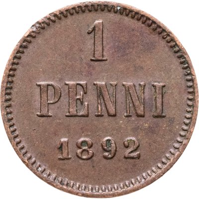 купить 1 пенни (penni) 1892, монета для Финляндии