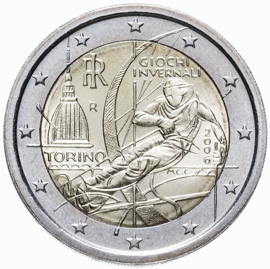 Евро 2006 года. Италия 2 евро, 2006 XX зимние Олимпийские. Италия 2 евро 2006. Италия 2 евро 20 зимние Олимпийские Турин. 2 Евро монета 2006 года.