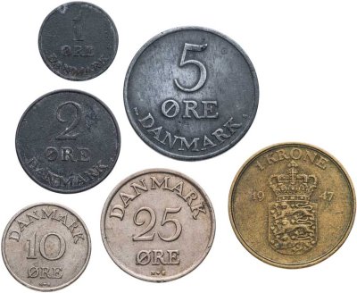 купить Дания набор монет для обращения 1947-1951 (6 шт.)