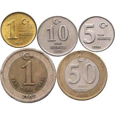 купить Турция набор монет 2005-2008 (5 штук)