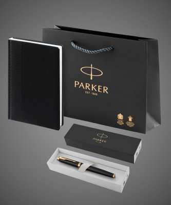 купить Подарочный набор: Ежедневник недатированная и Ручка роллер Parker IM Premium Core Black GT, 2026 г.