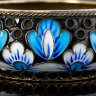 Купить Солонка "Цветы", металл, полихромная эмаль по скани, золочение, Ленинградское производственное объединение «Русские самоцветы», СССР, 1952 г.
